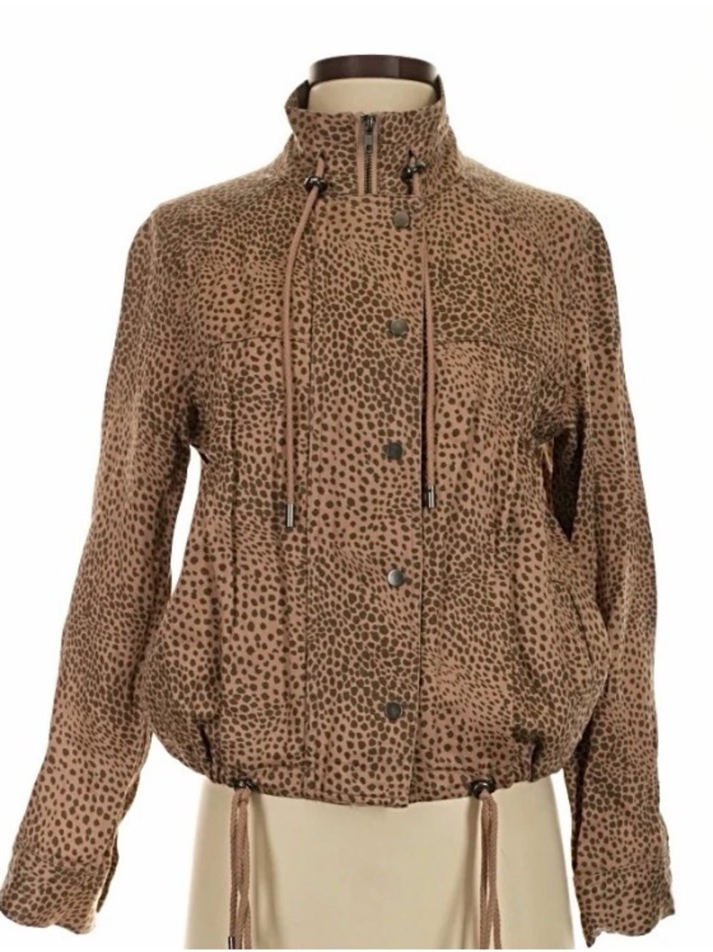 Rails Brown Leopard-Print Bomber Jacket